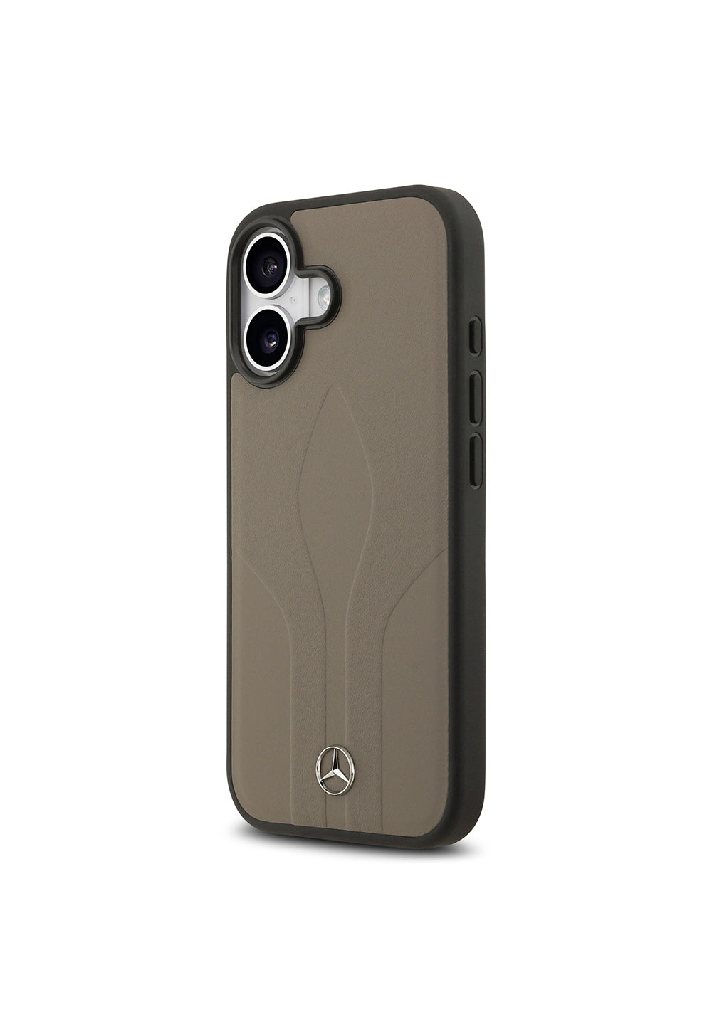 Apple iPhone 17 Kılıf Mercedes Benz Orijinal Lisanslı Manyetik Şarj Uyumlu Dokulu Desenli Deri Kapak