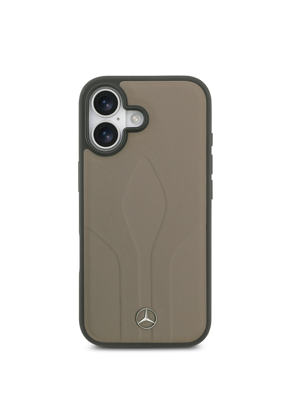 Apple iPhone 17 Kılıf Mercedes Benz Orijinal Lisanslı Manyetik Şarj Uyumlu Dokulu Desenli Deri Kapak