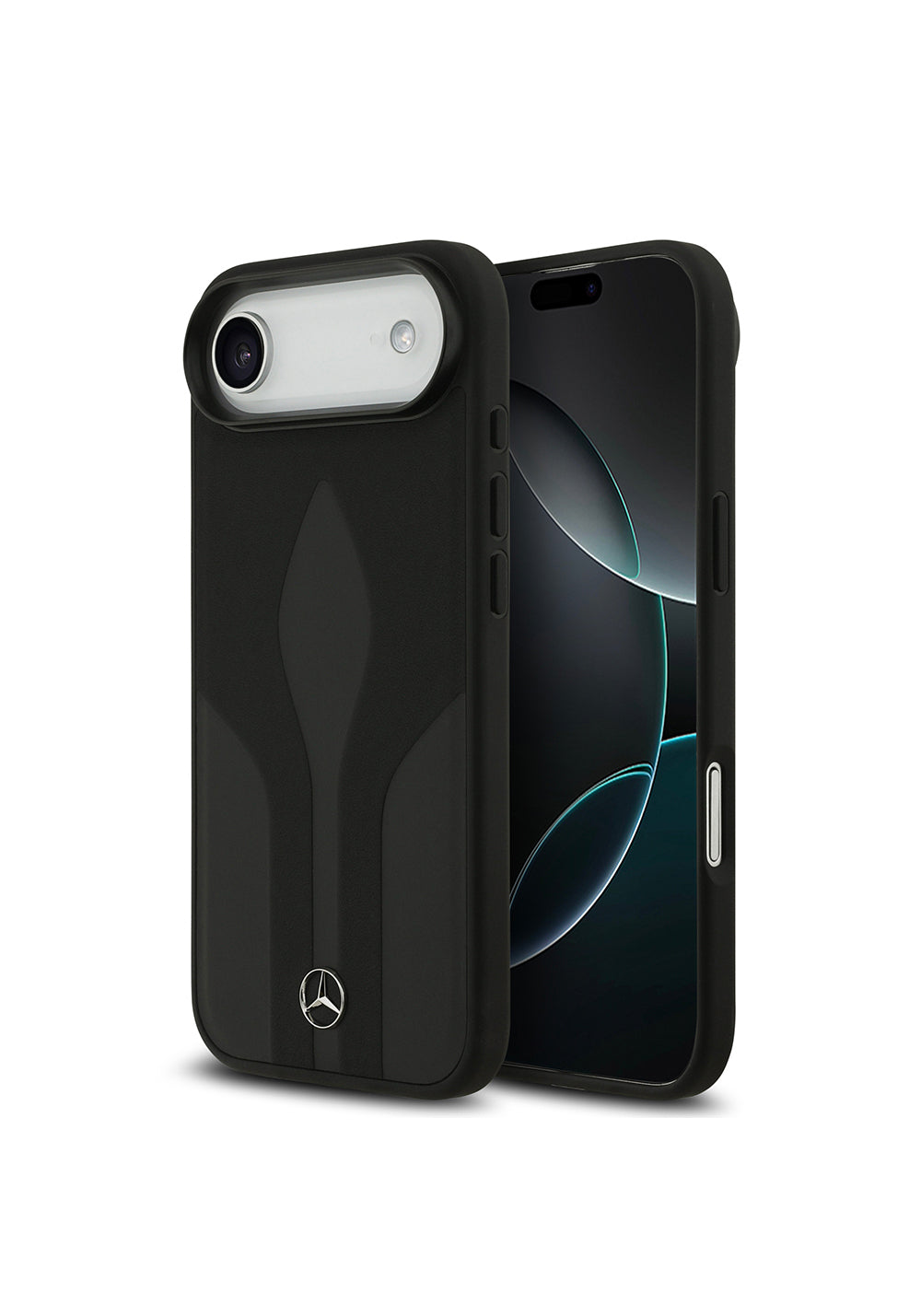 Apple iPhone 17 Air Kılıf Mercedes Benz Orijinal Lisanslı Manyetik Şarj Uyumlu Dokulu Desenli Deri Kapak