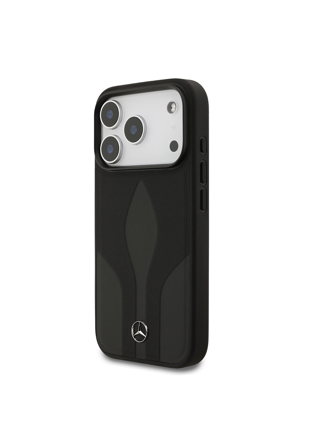 Apple iPhone 17 Pro Kılıf Mercedes Benz Orijinal Lisanslı Manyetik Şarj Uyumlu Dokulu Desenli Deri Kapak