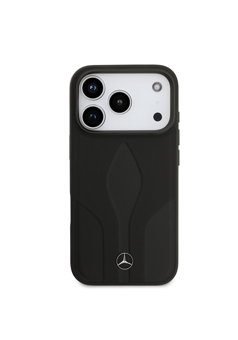 Apple iPhone 17 Pro Kılıf Mercedes Benz Orijinal Lisanslı Manyetik Şarj Uyumlu Dokulu Desenli Deri Kapak