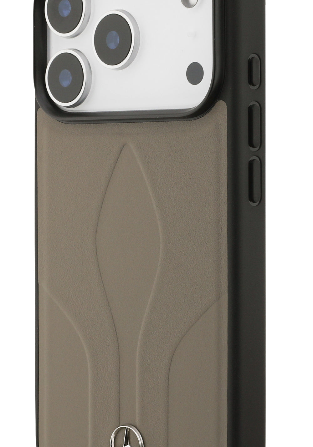 Apple iPhone 17 Pro Kılıf Mercedes Benz Orijinal Lisanslı Manyetik Şarj Uyumlu Dokulu Desenli Deri Kapak