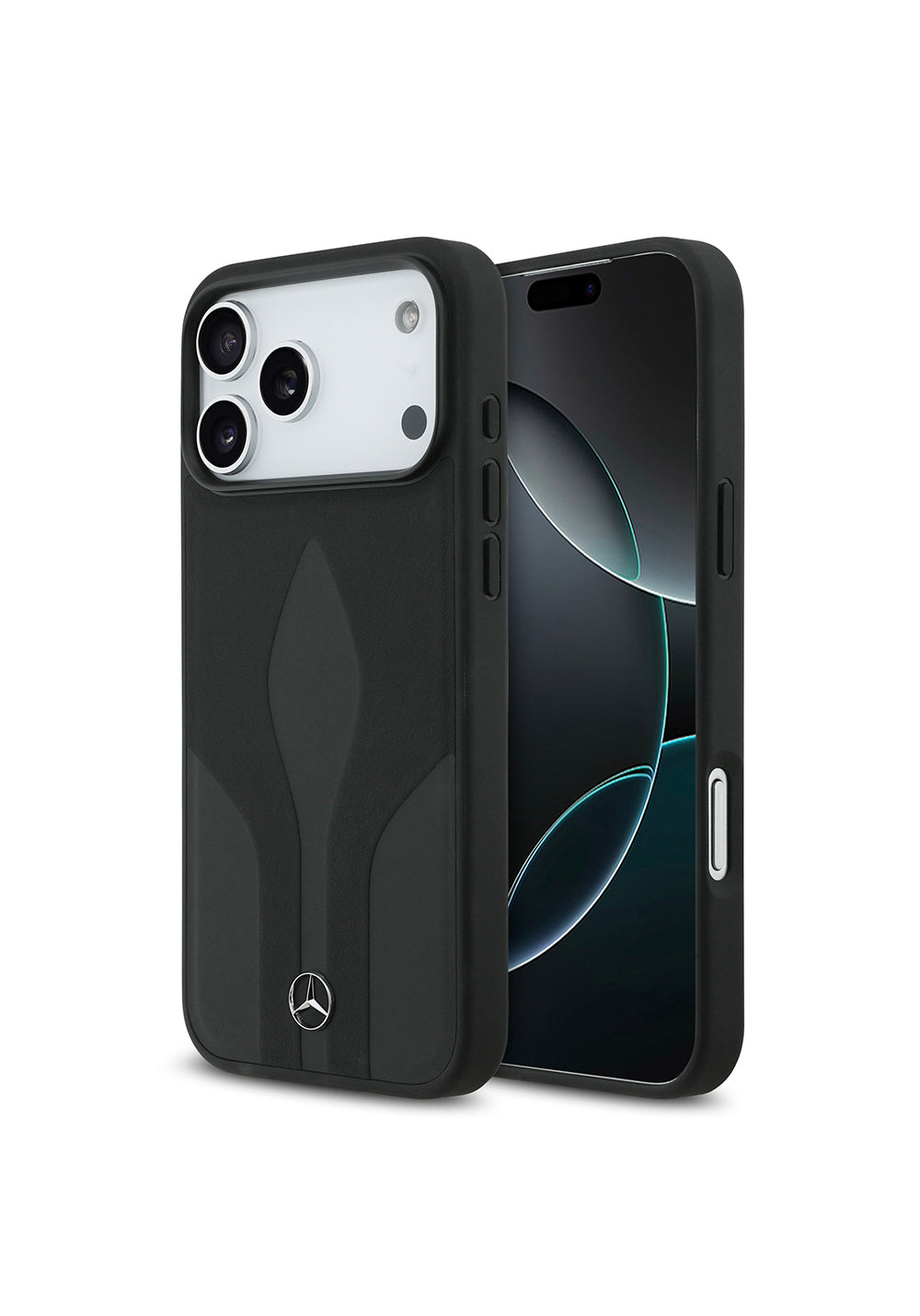 Apple iPhone 17 Pro Max Kılıf Mercedes Benz Orijinal Lisanslı Manyetik Şarj Uyumlu Dokulu Desenli Deri Kapak
