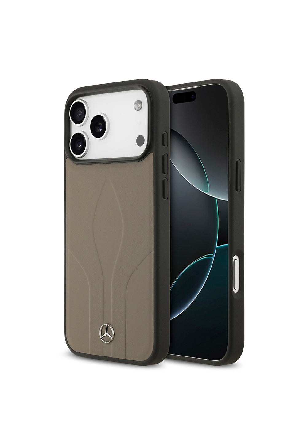Apple iPhone 17 Pro Max Kılıf Mercedes Benz Orijinal Lisanslı Manyetik Şarj Uyumlu Dokulu Desenli Deri Kapak