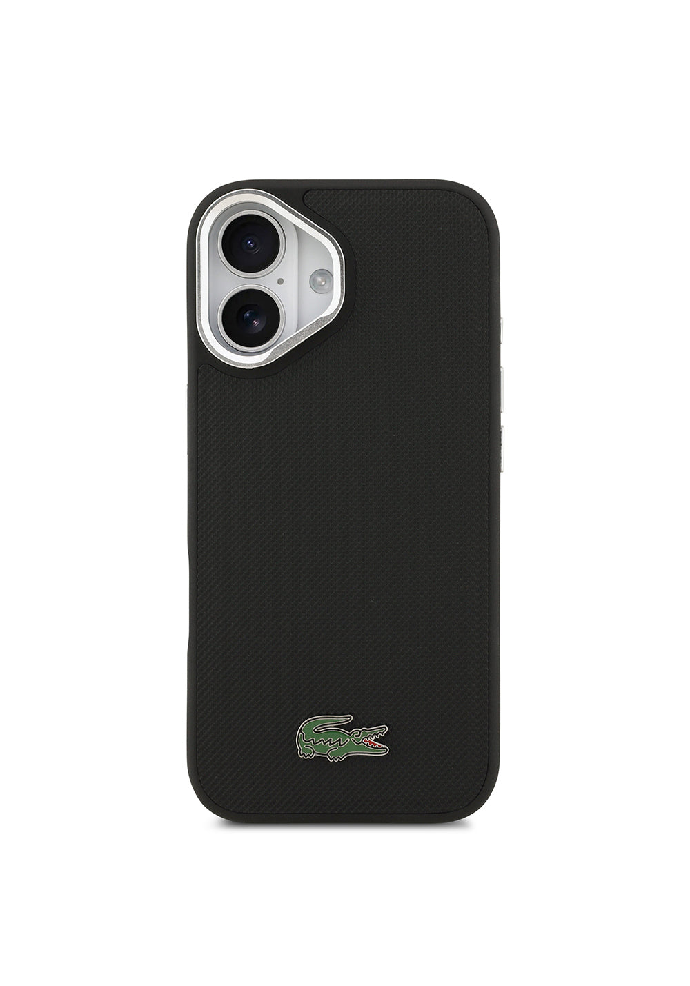 Apple iPhone 17 Kılıf Lacoste Orijinal Lisanslı Manyetik Şarj Uyumlu PU Pike Desenli Standlı Metal Logolu Kapak
