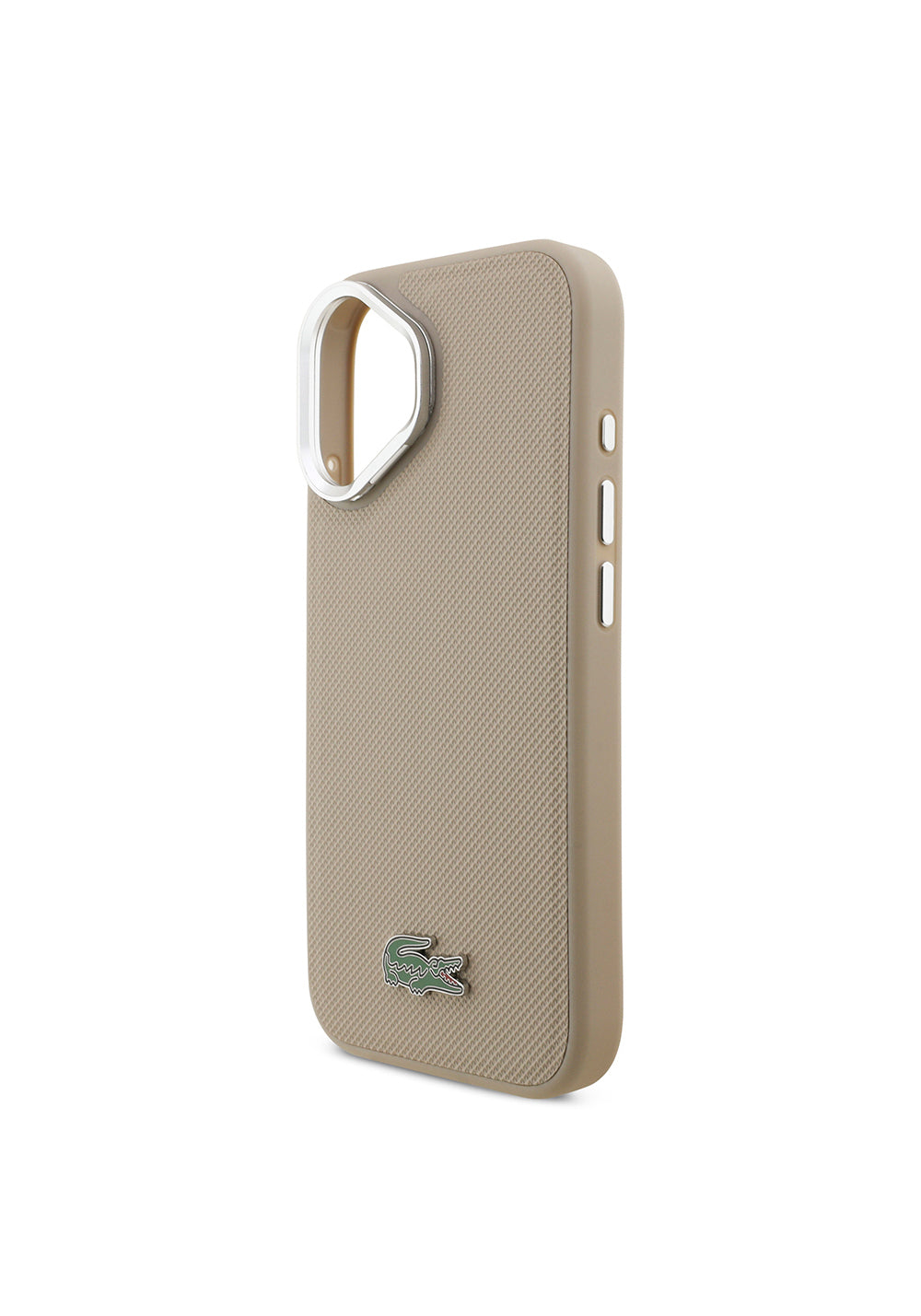 Apple iPhone 17 Kılıf Lacoste Orijinal Lisanslı Manyetik Şarj Uyumlu PU Pike Desenli Standlı Metal Logolu Kapak