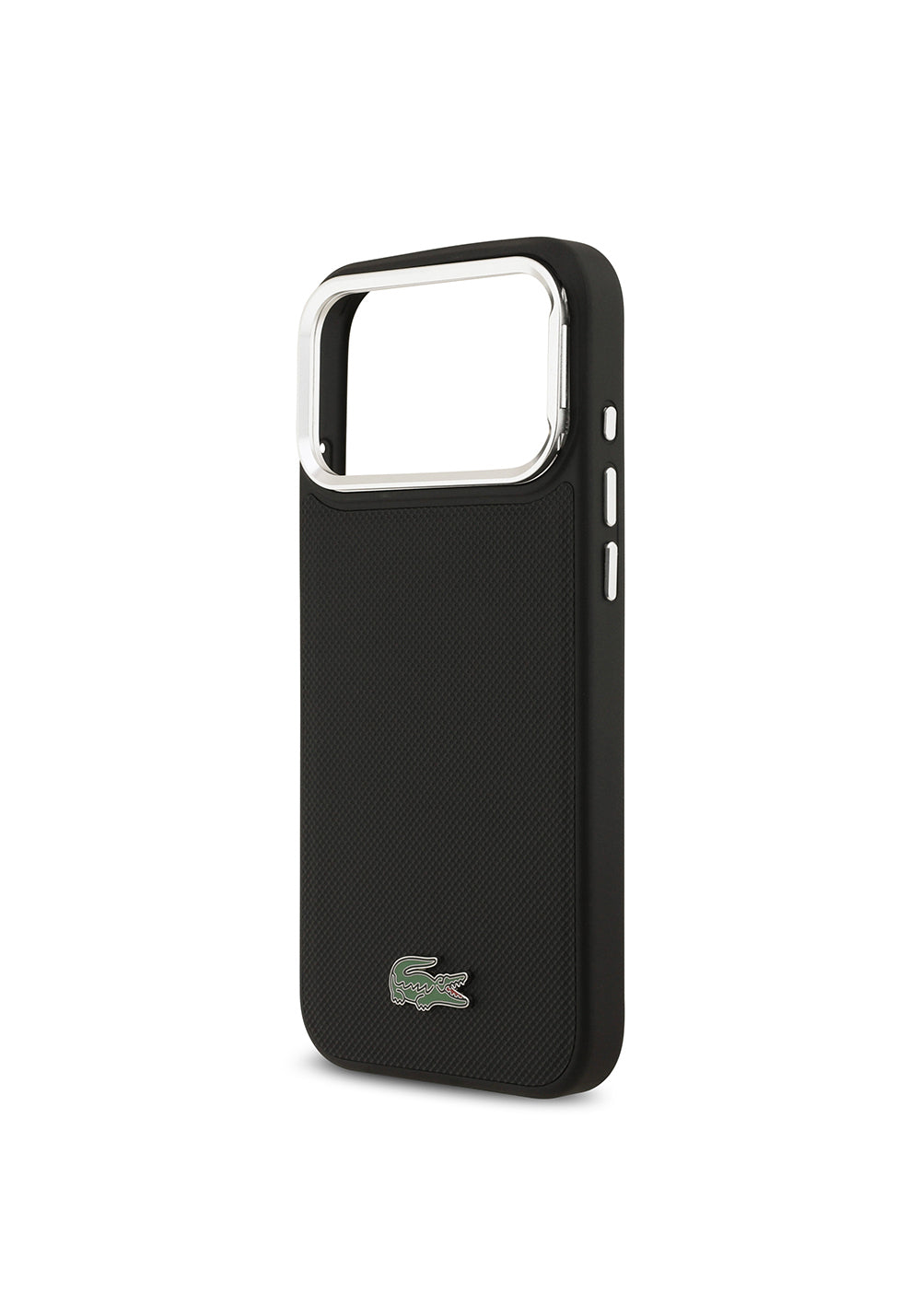 Apple iPhone 17 Pro Max Kılıf Lacoste Orijinal Lisanslı Manyetik Şarj Uyumlu PU Pike Desenli Standlı Metal Logolu Kapak