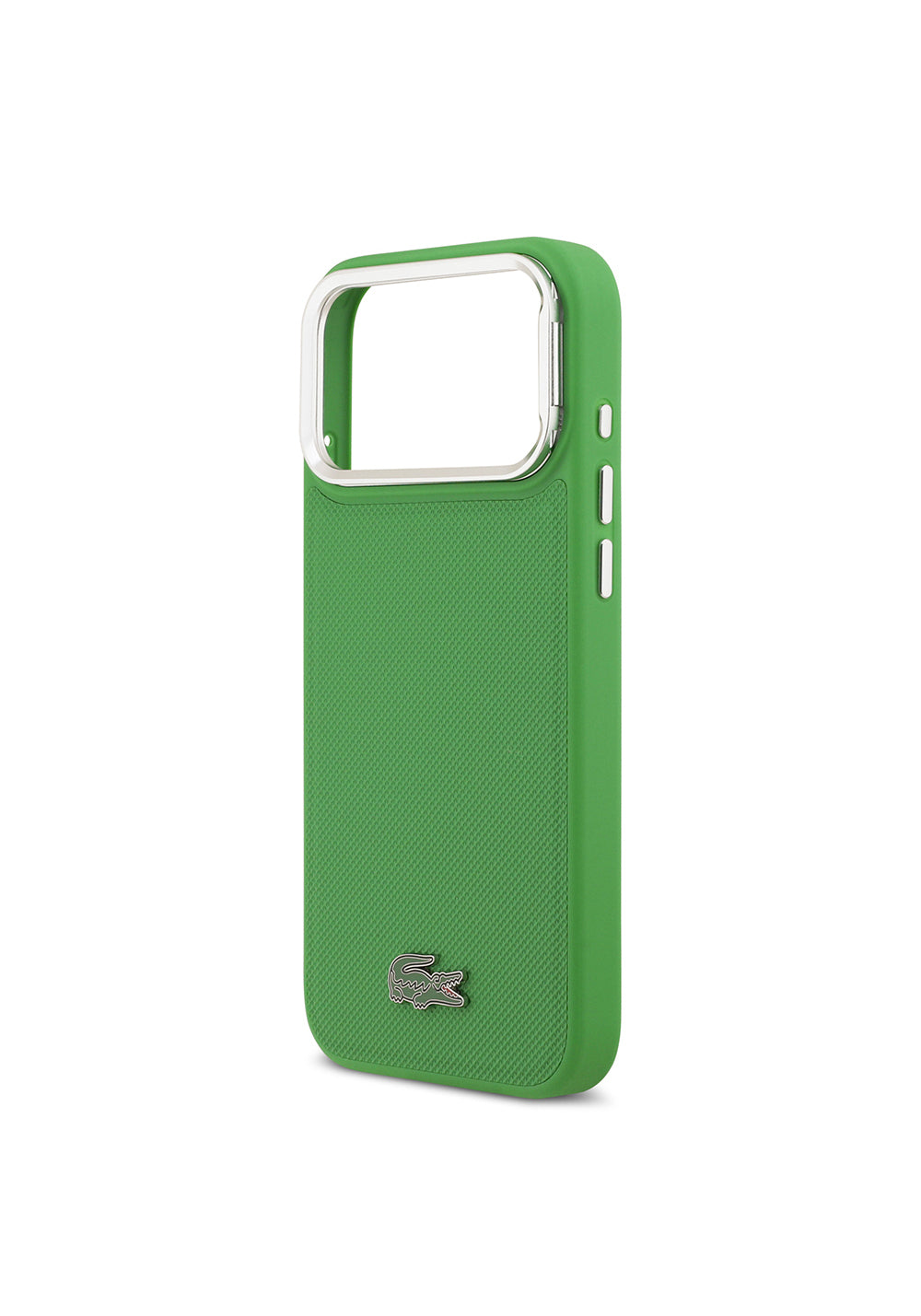 Apple iPhone 17 Pro Max Kılıf Lacoste Orijinal Lisanslı Manyetik Şarj Uyumlu PU Pike Desenli Standlı Metal Logolu Kapak