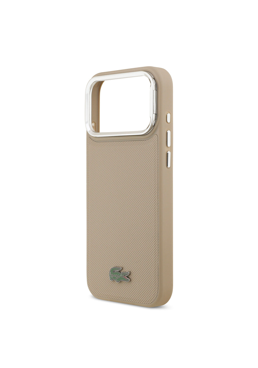 Apple iPhone 17 Pro Max Kılıf Lacoste Orijinal Lisanslı Manyetik Şarj Uyumlu PU Pike Desenli Standlı Metal Logolu Kapak