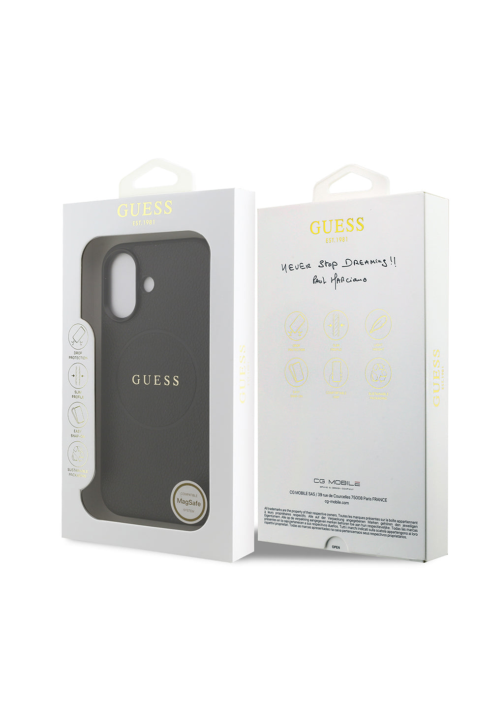 Apple iPhone 17 Kılıf Guess Orijinal Lisanslı Manyetik Şarj Uyumlu Yazı Logolu PU Deri Kapak