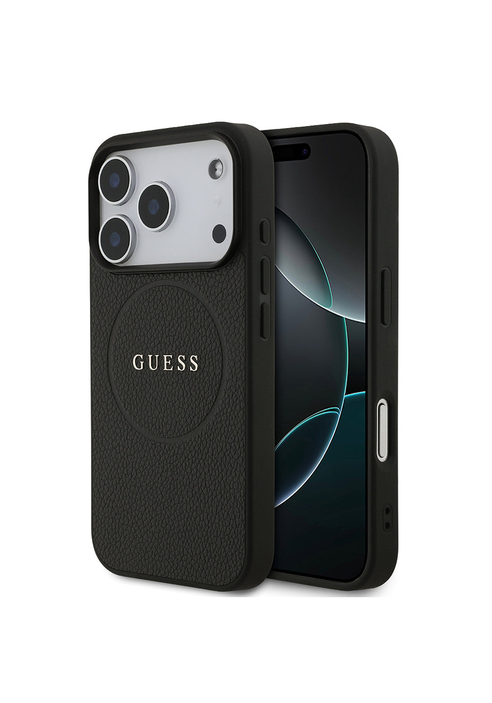 Apple iPhone 17 Pro Kılıf Guess Orijinal Lisanslı Manyetik Şarj Uyumlu Yazı Logolu PU Deri Kapak