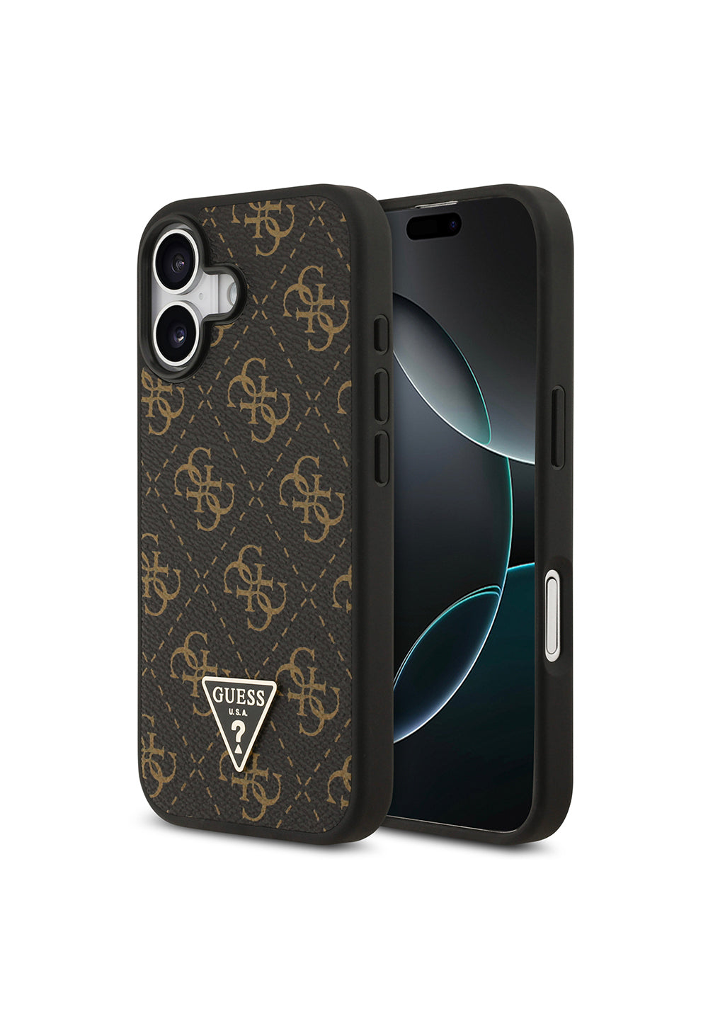 Apple iPhone 17 Kılıf Guess Orijinal Lisanslı PU Deri 4G Desenli Üçgen Logolu Kapak