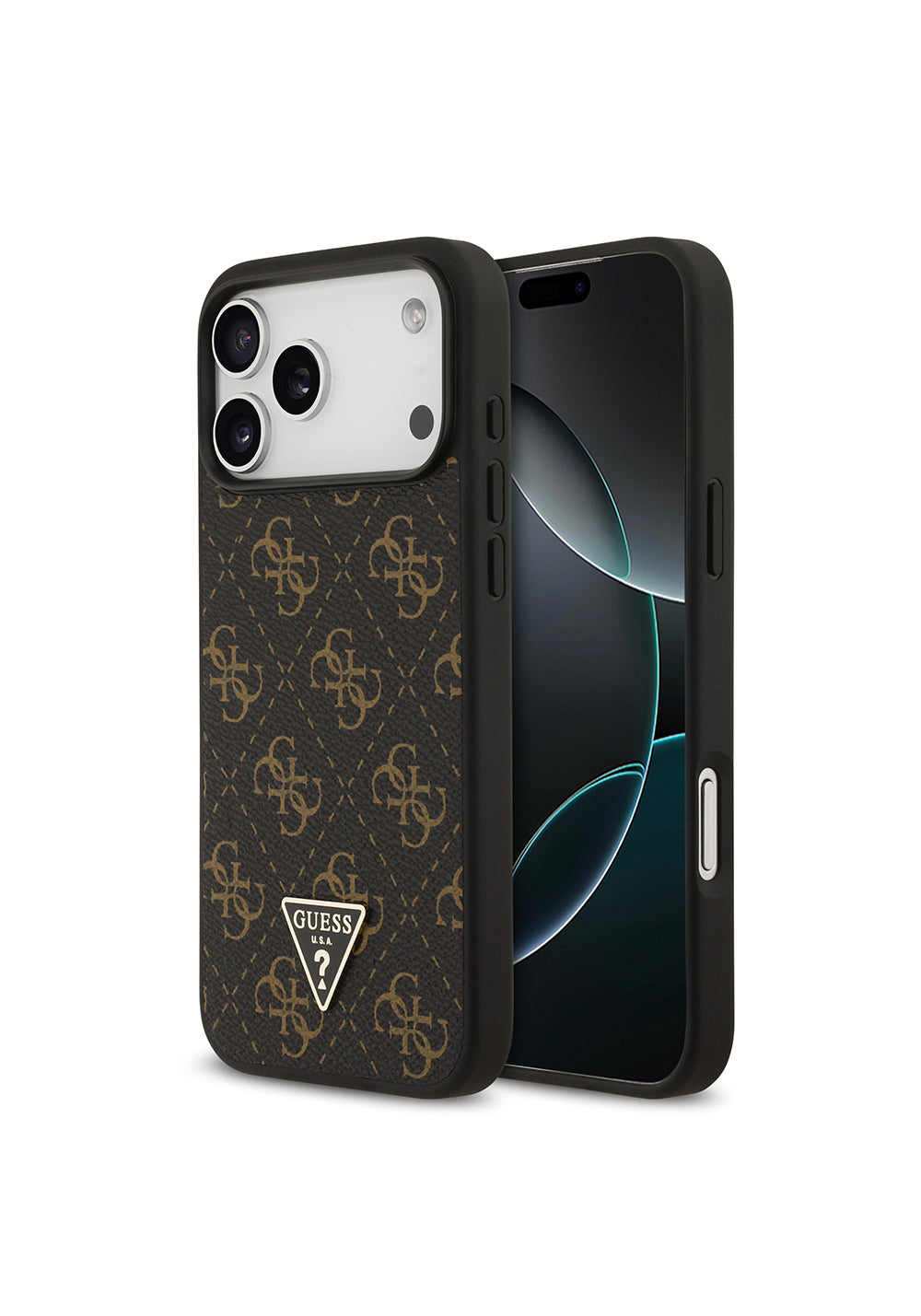 Apple iPhone 17 Pro Max Kılıf Guess Orijinal Lisanslı PU Deri 4G Desenli Üçgen Logolu Kapak