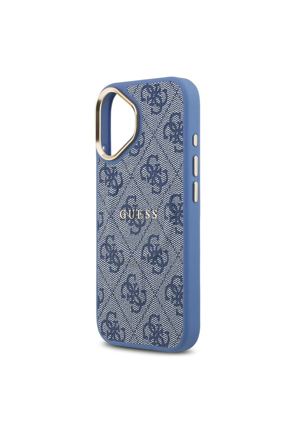 Apple iPhone 17 Kılıf Guess Orijinal Lisanslı Manyetik Şarj Uyumlu Gold Metal Kamera Çerçeveli PU Deri 4G Desenli Yazı Logolu Kapak