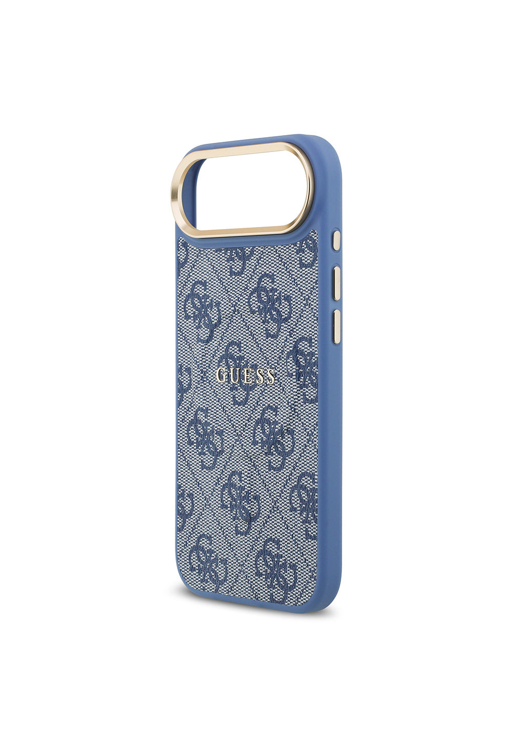 Apple iPhone 17 Air Kılıf Guess Orijinal Lisanslı Manyetik Şarj Uyumlu Gold Metal Kamera Çerçeveli PU Deri 4G Desenli Yazı Logolu Kapak