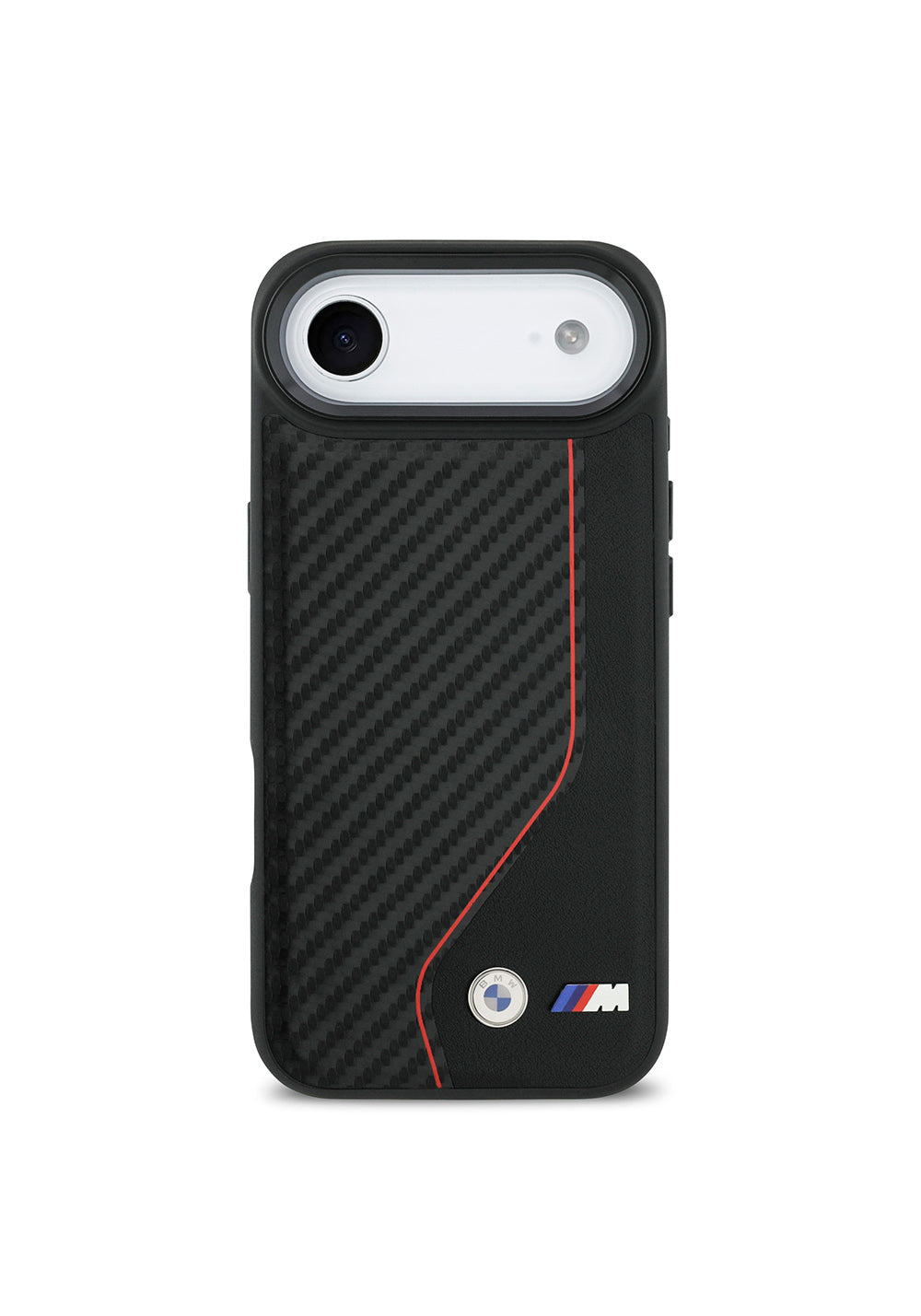 Apple iPhone 17 Air Kılıf BMW Orijinal Lisanslı Manyetik Şarj Uyumlu Metal BMW ve M Logolu PU Karbon Tasarımlı Kapak