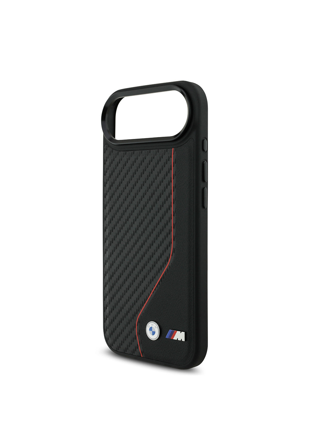 Apple iPhone 17 Air Kılıf BMW Orijinal Lisanslı Manyetik Şarj Uyumlu Metal BMW ve M Logolu PU Karbon Tasarımlı Kapak