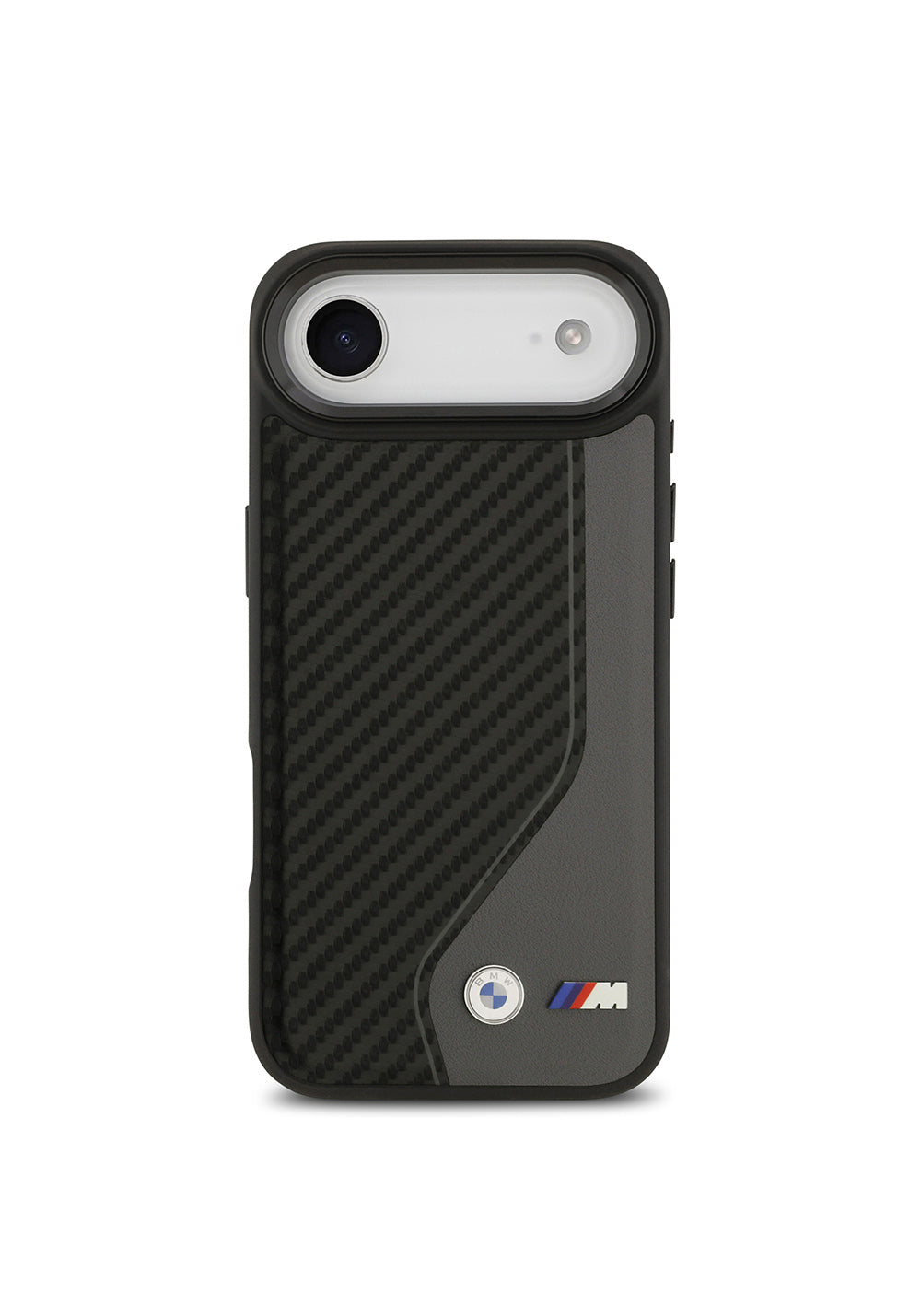 Apple iPhone 17 Air Kılıf BMW Orijinal Lisanslı Manyetik Şarj Uyumlu Metal BMW ve M Logolu PU Karbon Tasarımlı Kapak