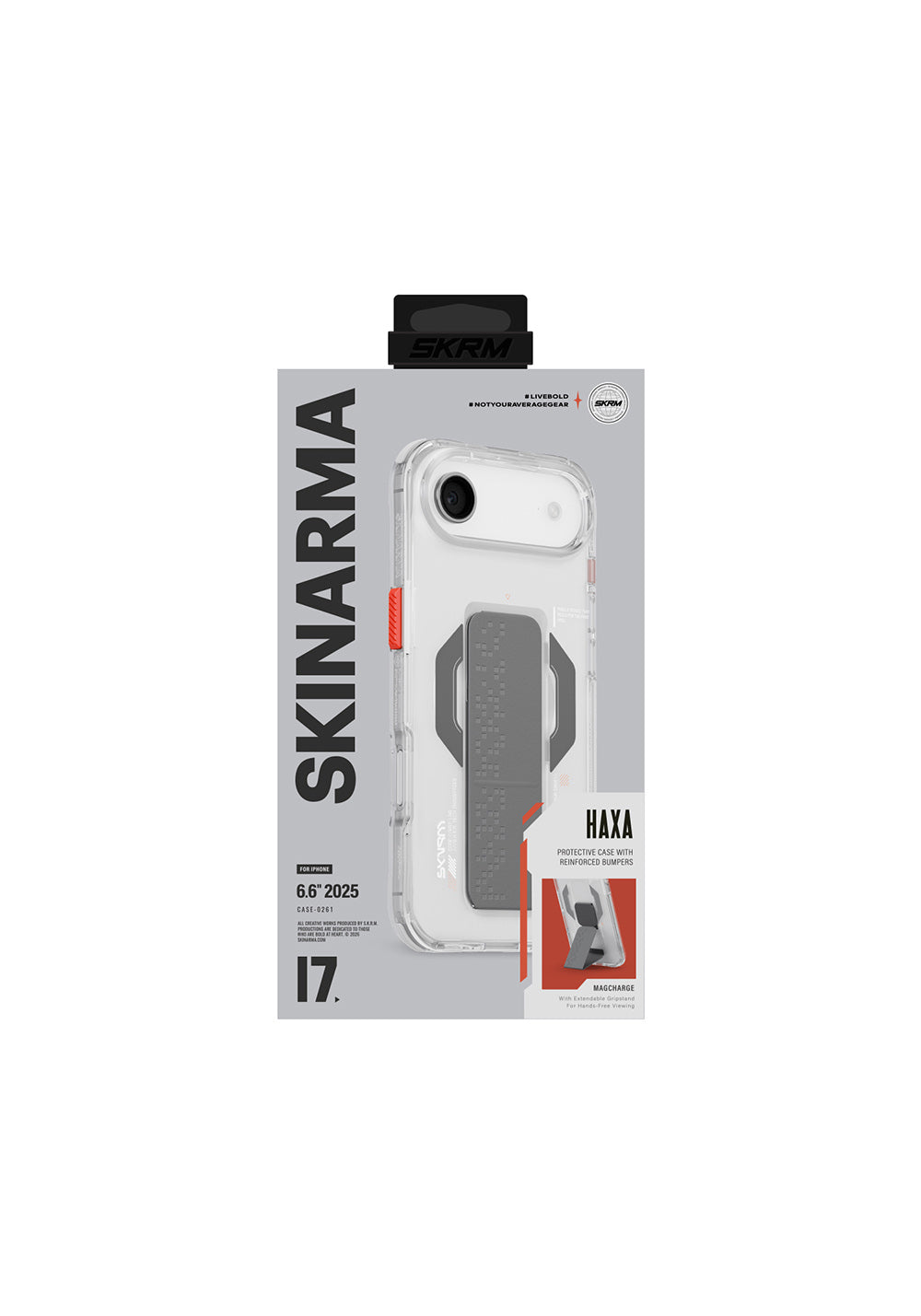 Apple iPhone 17 Air Kılıf M-Safe Şarj Özellikli Airbag Tasarımlı Standlı Skinarma Haxa Kapak