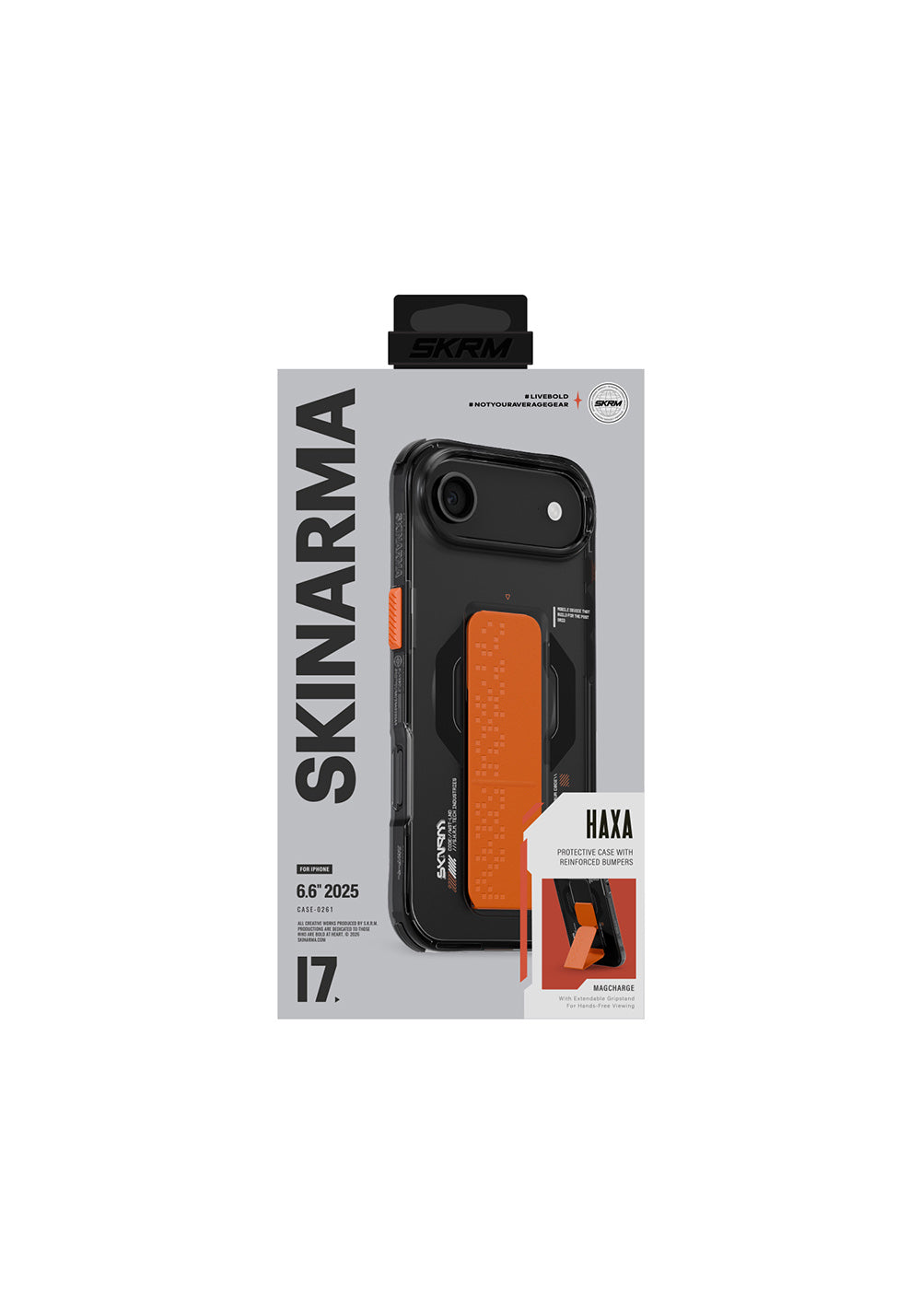 Apple iPhone 17 Air Kılıf M-Safe Şarj Özellikli Airbag Tasarımlı Standlı Skinarma Haxa Kapak