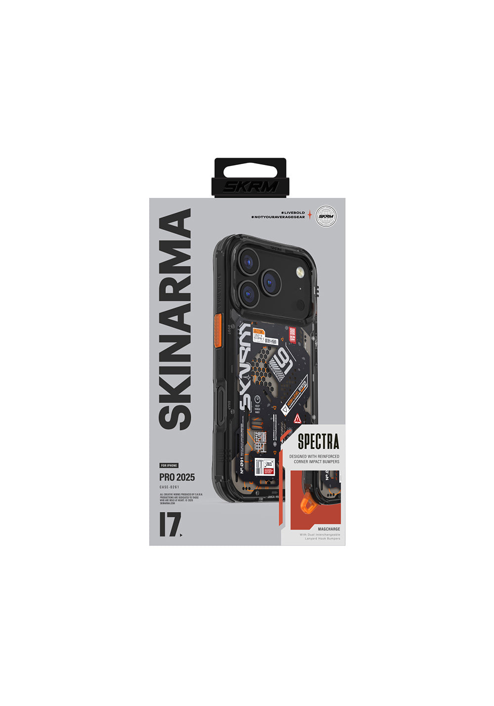 Apple iPhone 17 Pro Kılıf Desenli Airbag Tasarımlı Skinarma Spectra Kapak