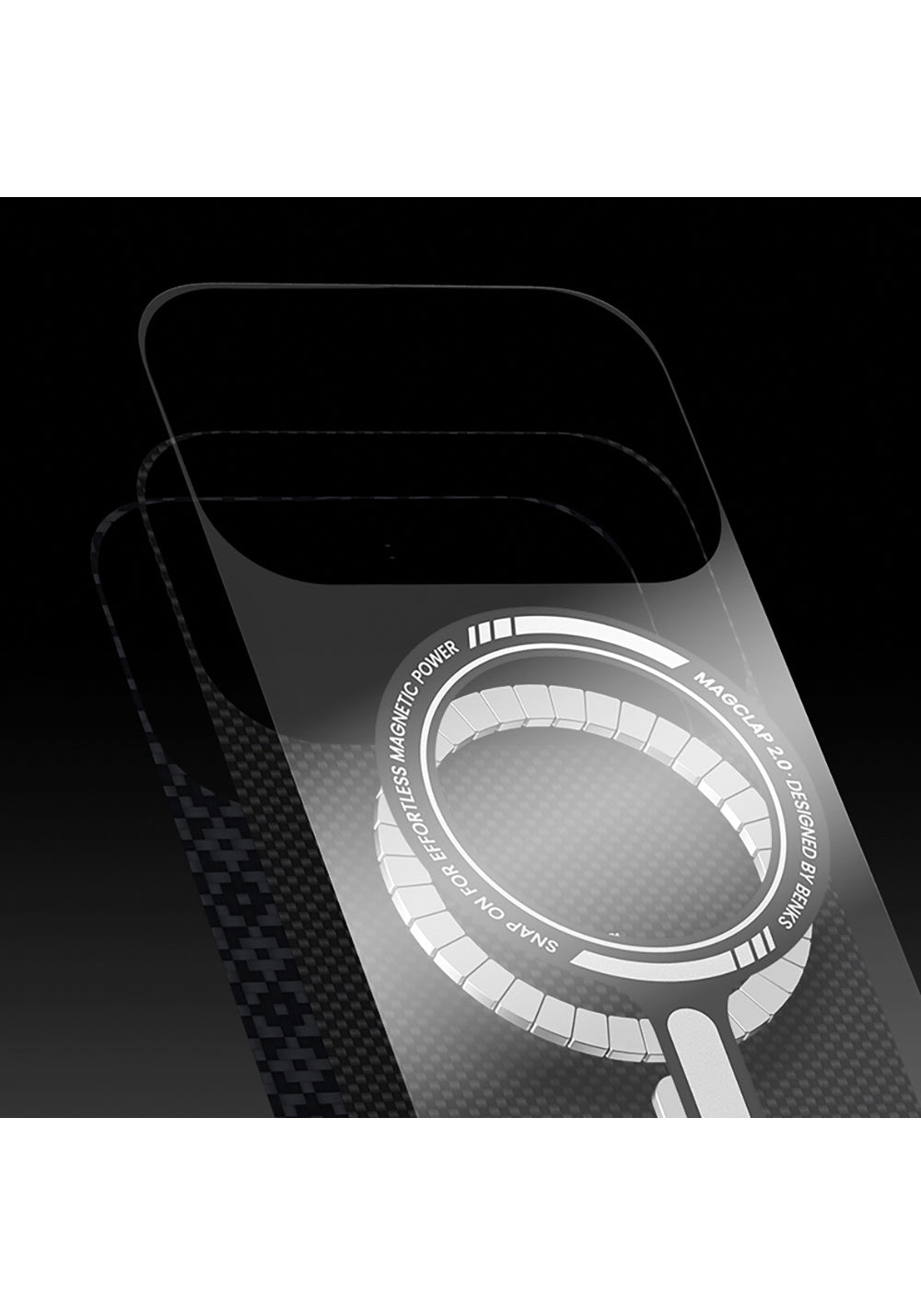 Apple iPhone 17 Air Kılıf M-Safe Şarj Özellikli Benks ArmorAir ArmorGrid Serisi Kevlar Karbon Kapak