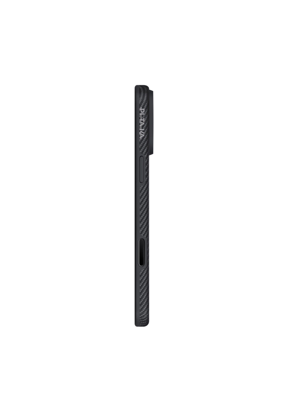 Apple iPhone 17 Pro Max Kılıf Manyetik Şarj Uyumlu 1500D Aramid Karbon Fiber Pitaka Military-Grade Classic Serisi Black-Grey Twill Kapak