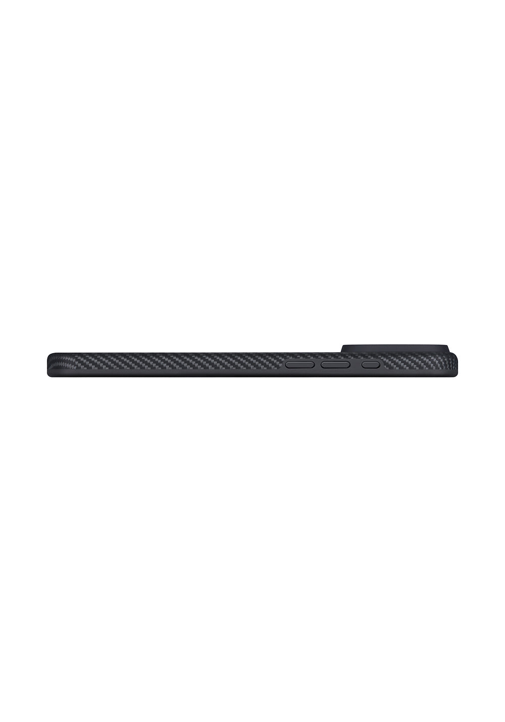 Apple iPhone 17 Pro Max Kılıf Manyetik Şarj Uyumlu 1500D Aramid Karbon Fiber Pitaka Military-Grade Classic Serisi Black-Grey Twill Kapak