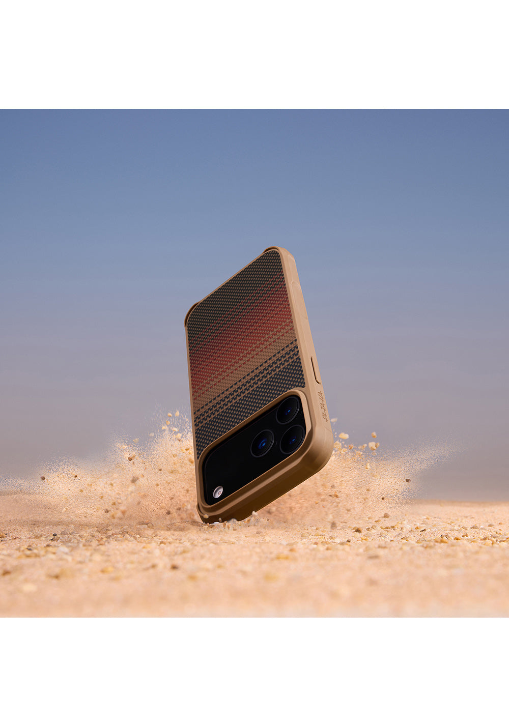 Apple iPhone 17 Pro Max Kılıf Manyetik Şarj Uyumlu Pitaka Tactile Woven Sunset-Moonrise Aramid Pro Guard Serisi Karbon Kapak