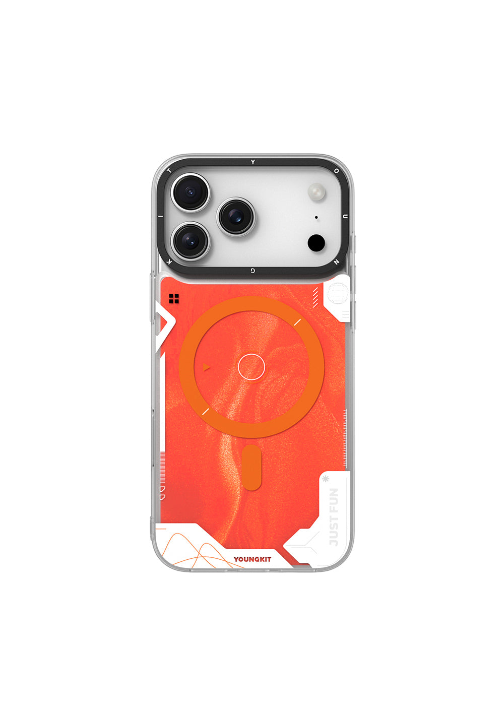Apple iPhone 17 Pro Max Kılıf Manyetik Şarj Uyumlu Parlak Kumlu Sıvılı Tasarımlı Galaxy Fantasy Serisi Kapak