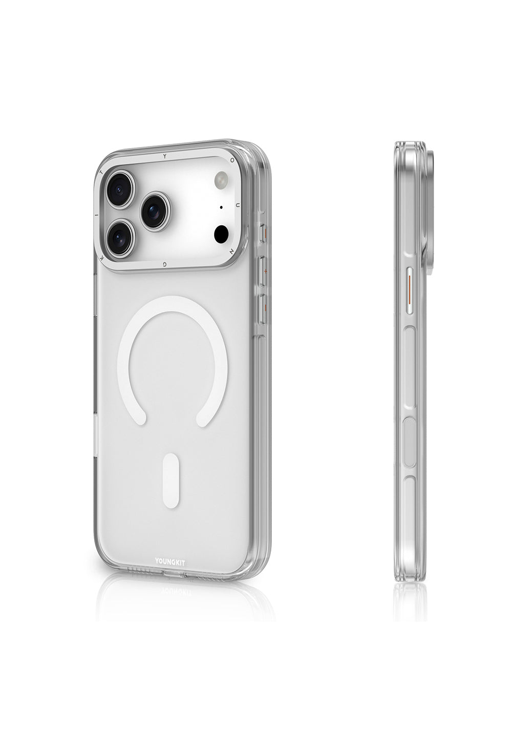 Apple iPhone 17 Pro Kılıf Manyetik Şarj Uyumlu Şeffaf Youngkit Crystal Shield Serisi Kapak