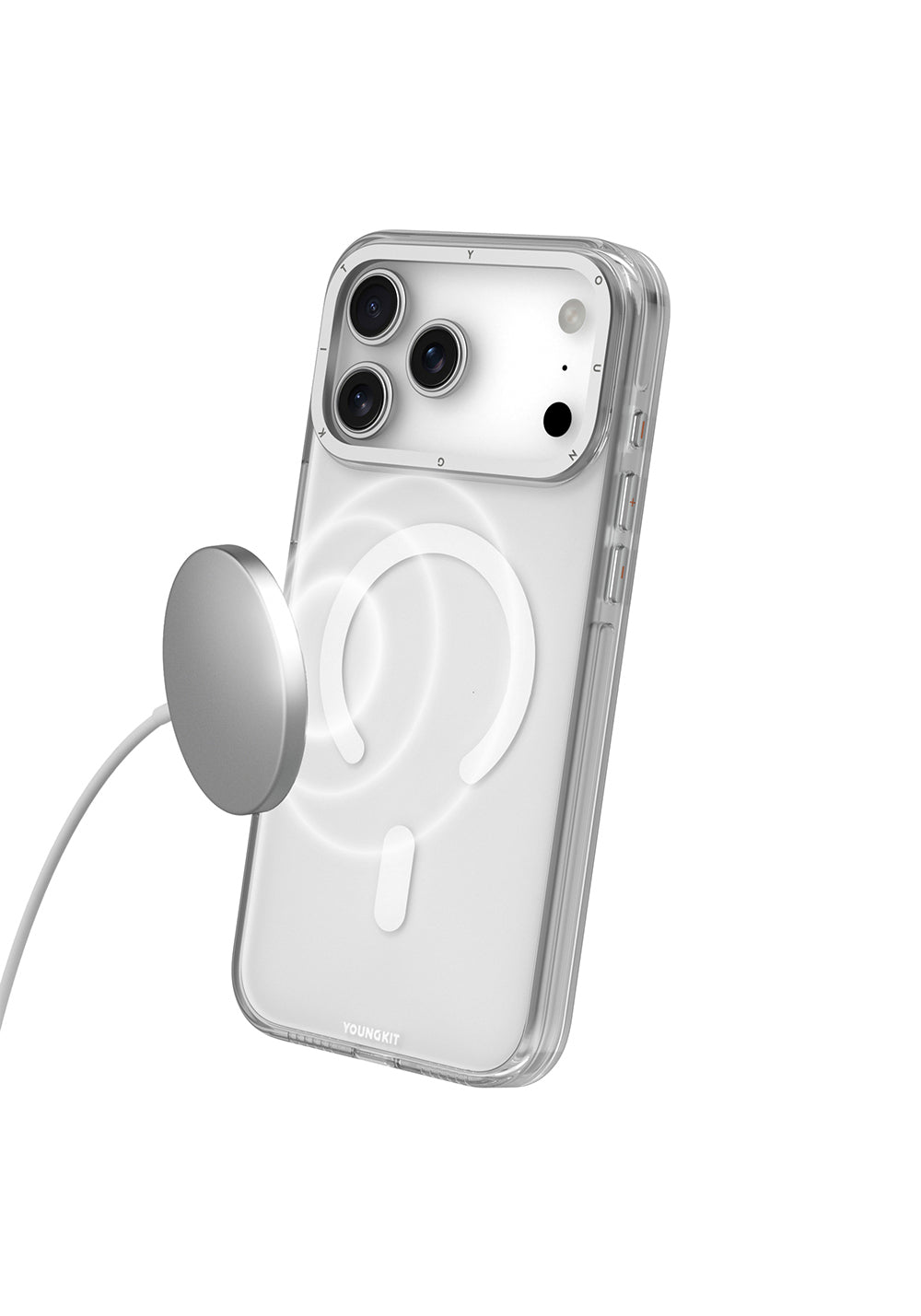 Apple iPhone 17 Pro Max Kılıf Manyetik Şarj Uyumlu Şeffaf Youngkit Crystal Shield Serisi Kapak