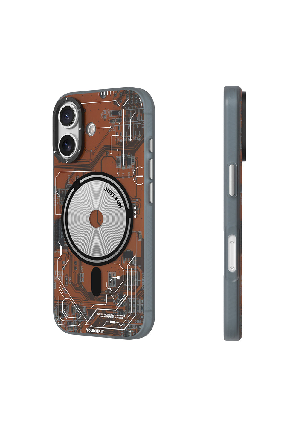 Apple iPhone 17 Kılıf Manyetik Şarj Uyumlu Kamera Denetim Butonlu Youngkit Technology Serisi Kapak