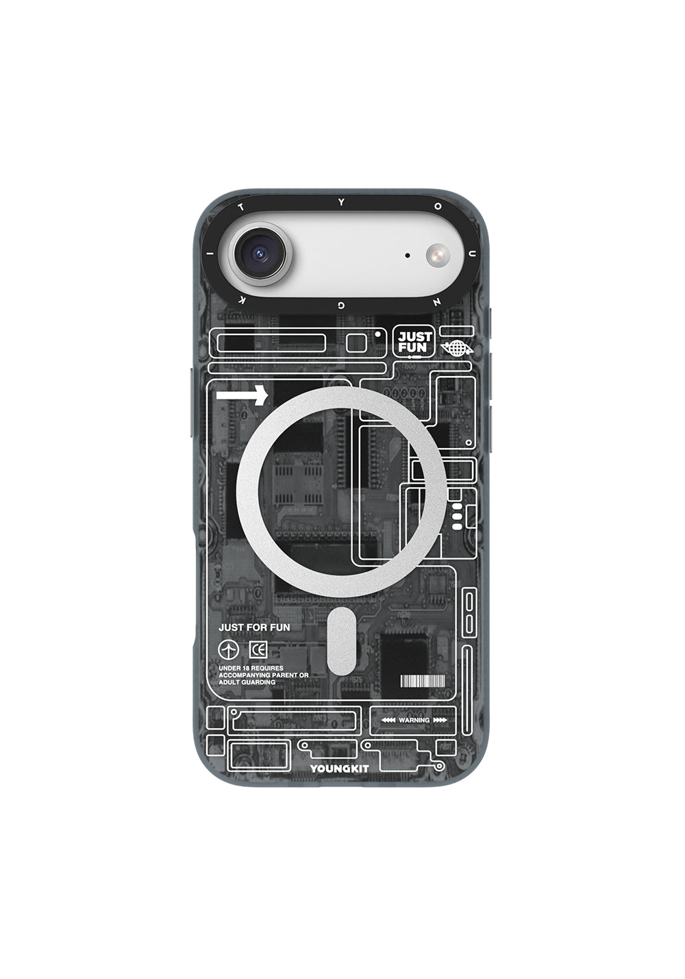 Apple iPhone 17 Air Kılıf Manyetik Şarj Uyumlu Kamera Denetim Butonlu Youngkit Technology Serisi Kapak