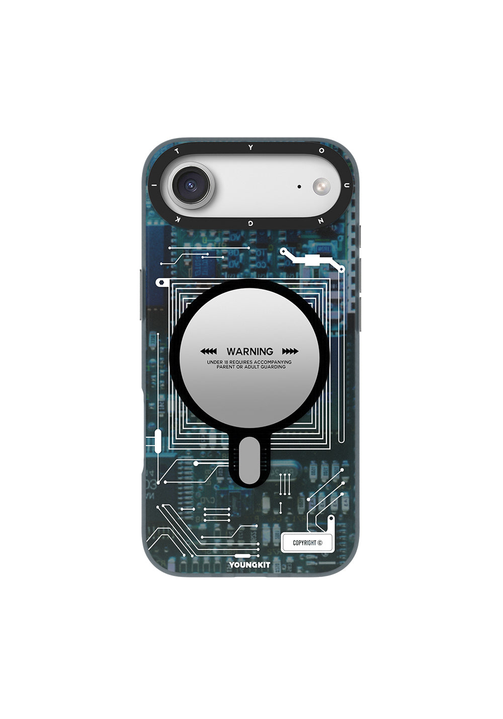 Apple iPhone 17 Air Kılıf Manyetik Şarj Uyumlu Kamera Denetim Butonlu Youngkit Technology Serisi Kapak