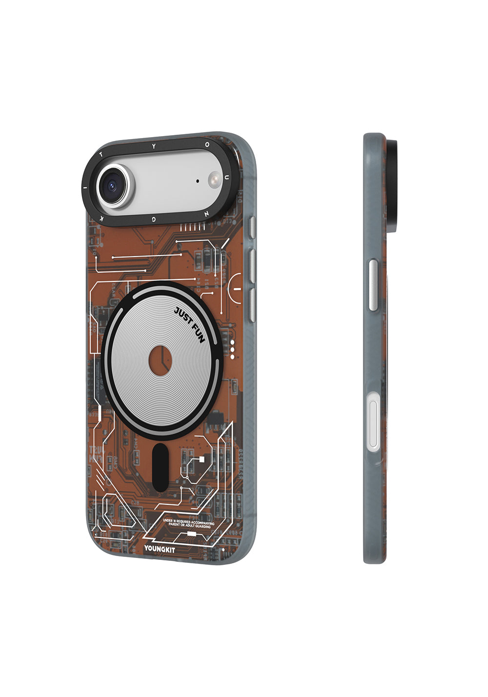 Apple iPhone 17 Air Kılıf Manyetik Şarj Uyumlu Kamera Denetim Butonlu Youngkit Technology Serisi Kapak