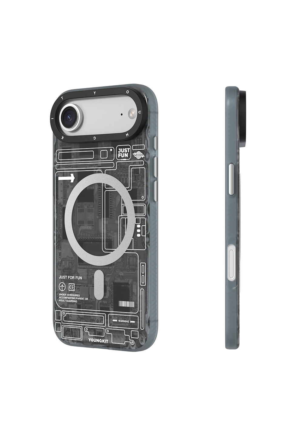 Apple iPhone 17 Air Kılıf Manyetik Şarj Uyumlu Kamera Denetim Butonlu Youngkit Technology Serisi Kapak