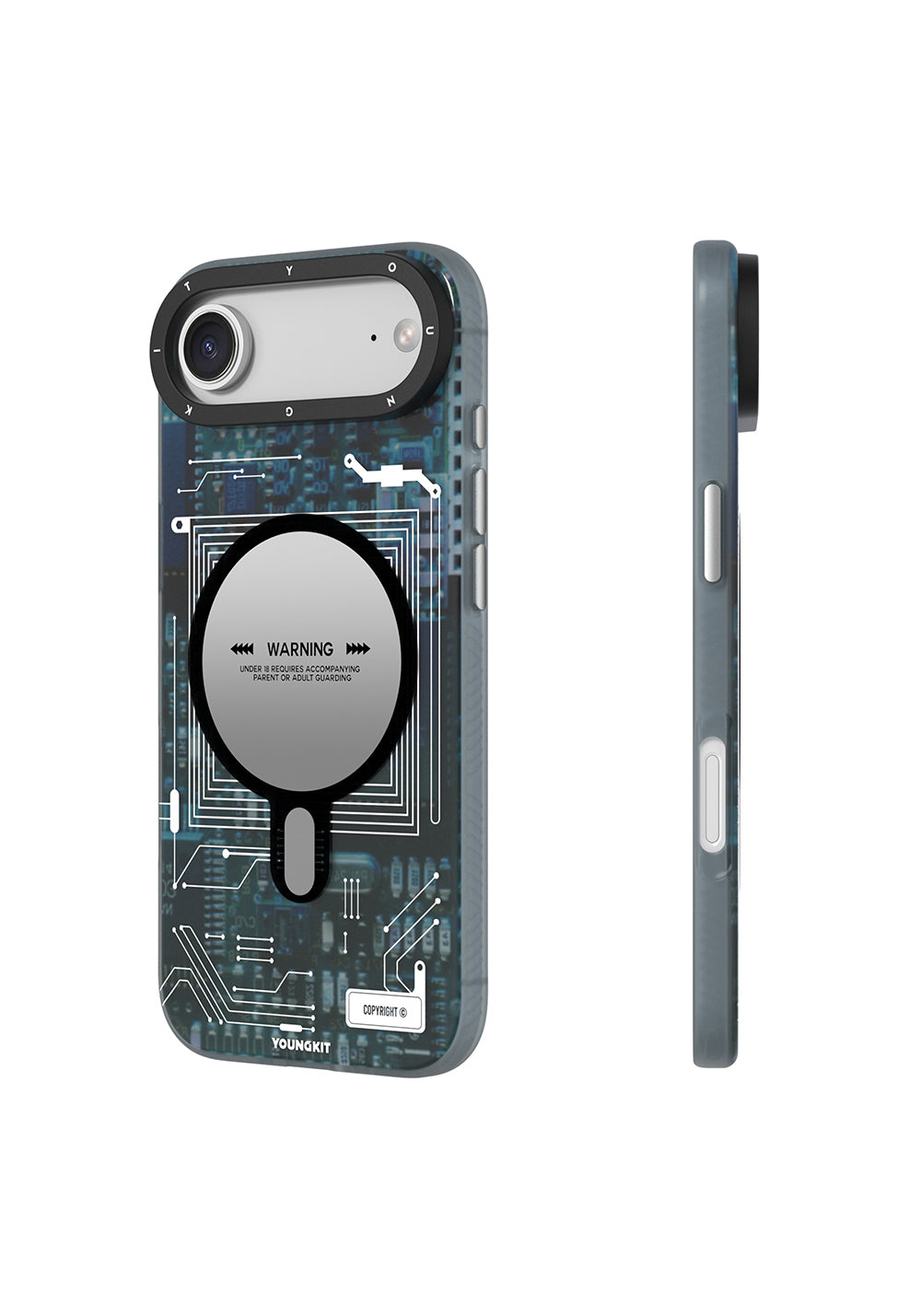 Apple iPhone 17 Air Kılıf Manyetik Şarj Uyumlu Kamera Denetim Butonlu Youngkit Technology Serisi Kapak
