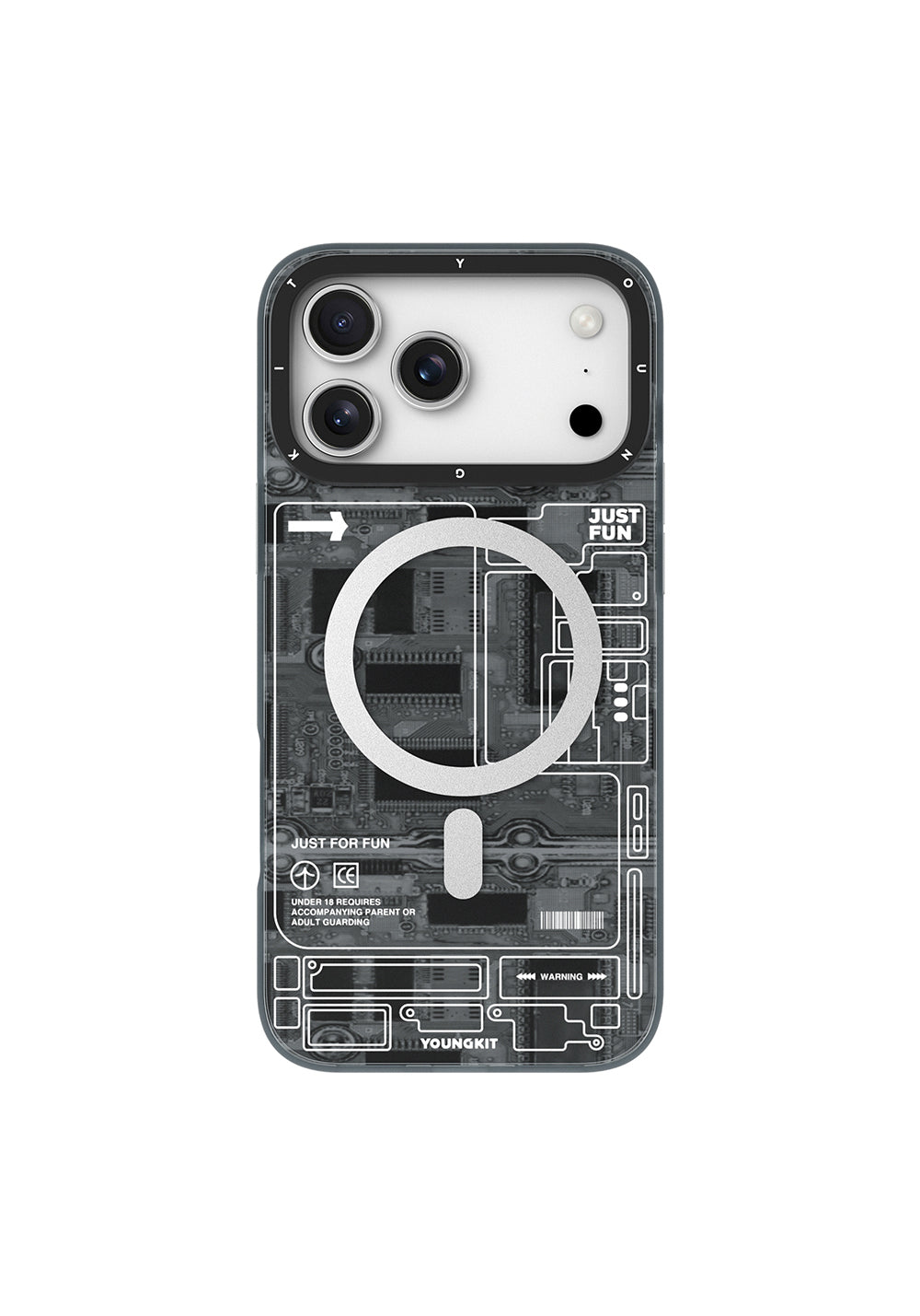 Apple iPhone 17 Pro Kılıf Manyetik Şarj Uyumlu Kamera Denetim Butonlu Youngkit Technology Serisi Kapak