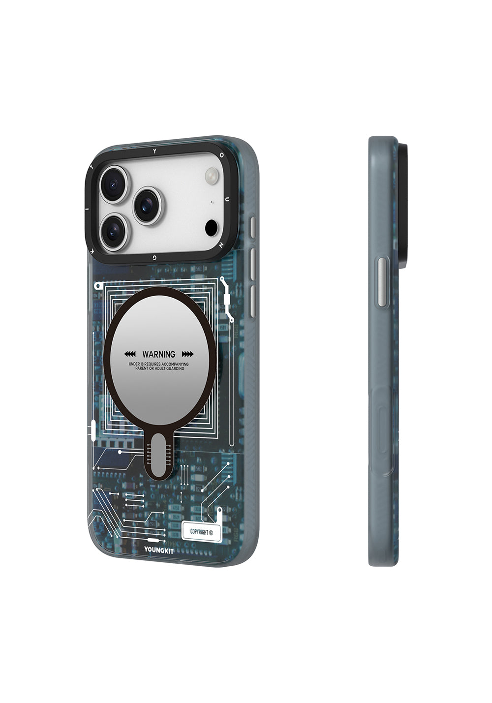 Apple iPhone 17 Pro Kılıf Manyetik Şarj Uyumlu Kamera Denetim Butonlu Youngkit Technology Serisi Kapak