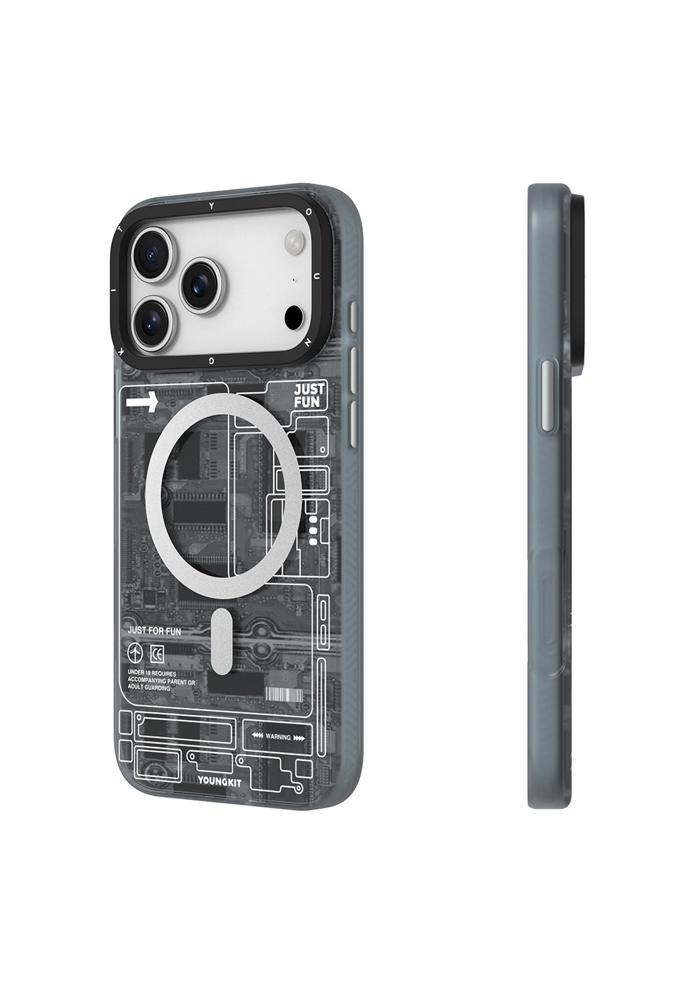 Apple iPhone 17 Pro Kılıf Manyetik Şarj Uyumlu Kamera Denetim Butonlu Youngkit Technology Serisi Kapak