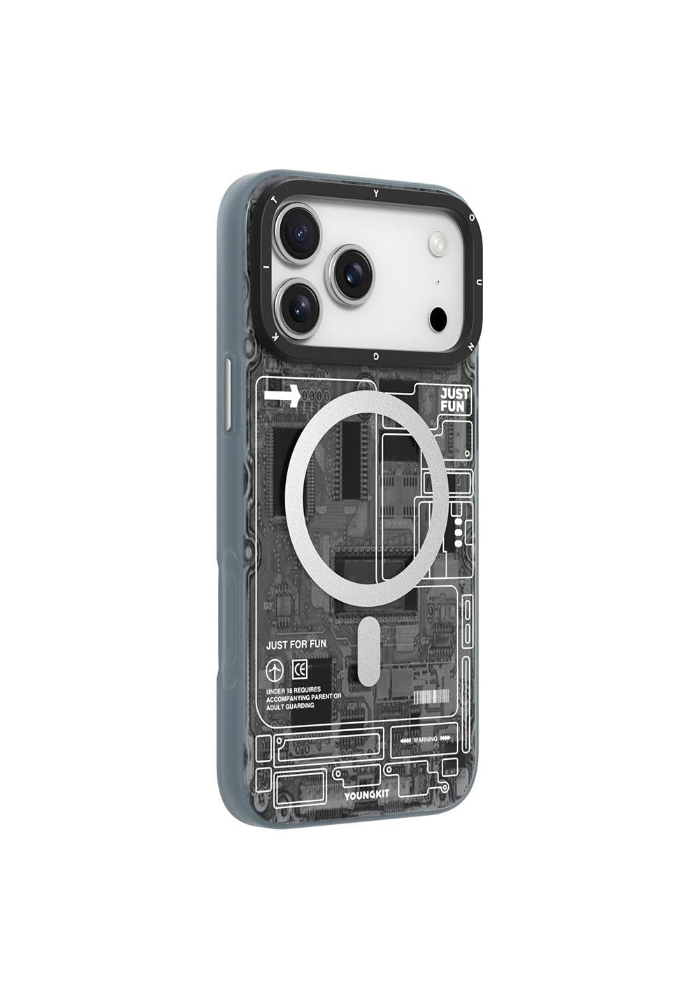 Apple iPhone 17 Pro Kılıf Manyetik Şarj Uyumlu Kamera Denetim Butonlu Youngkit Technology Serisi Kapak