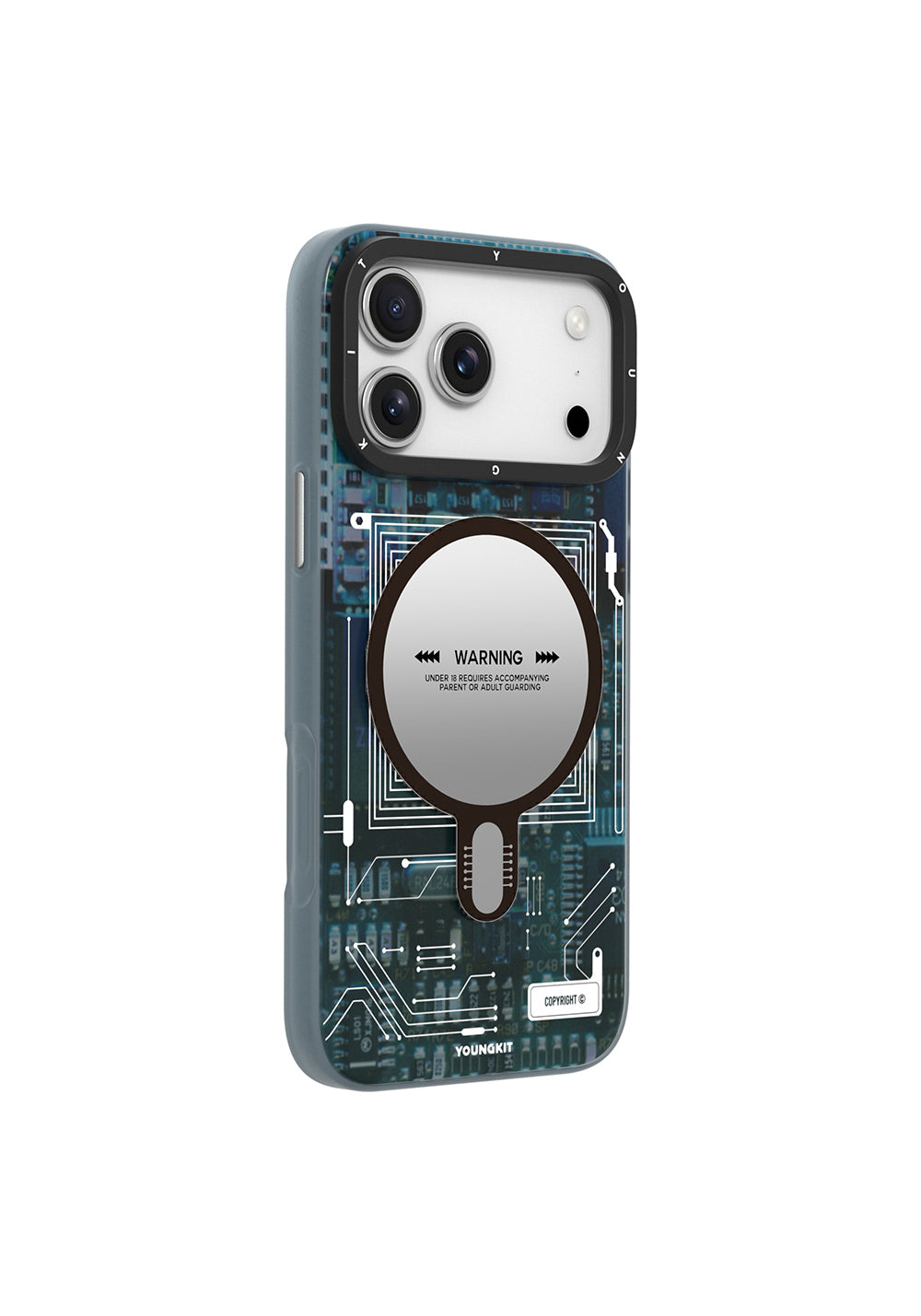 Apple iPhone 17 Pro Kılıf Manyetik Şarj Uyumlu Kamera Denetim Butonlu Youngkit Technology Serisi Kapak