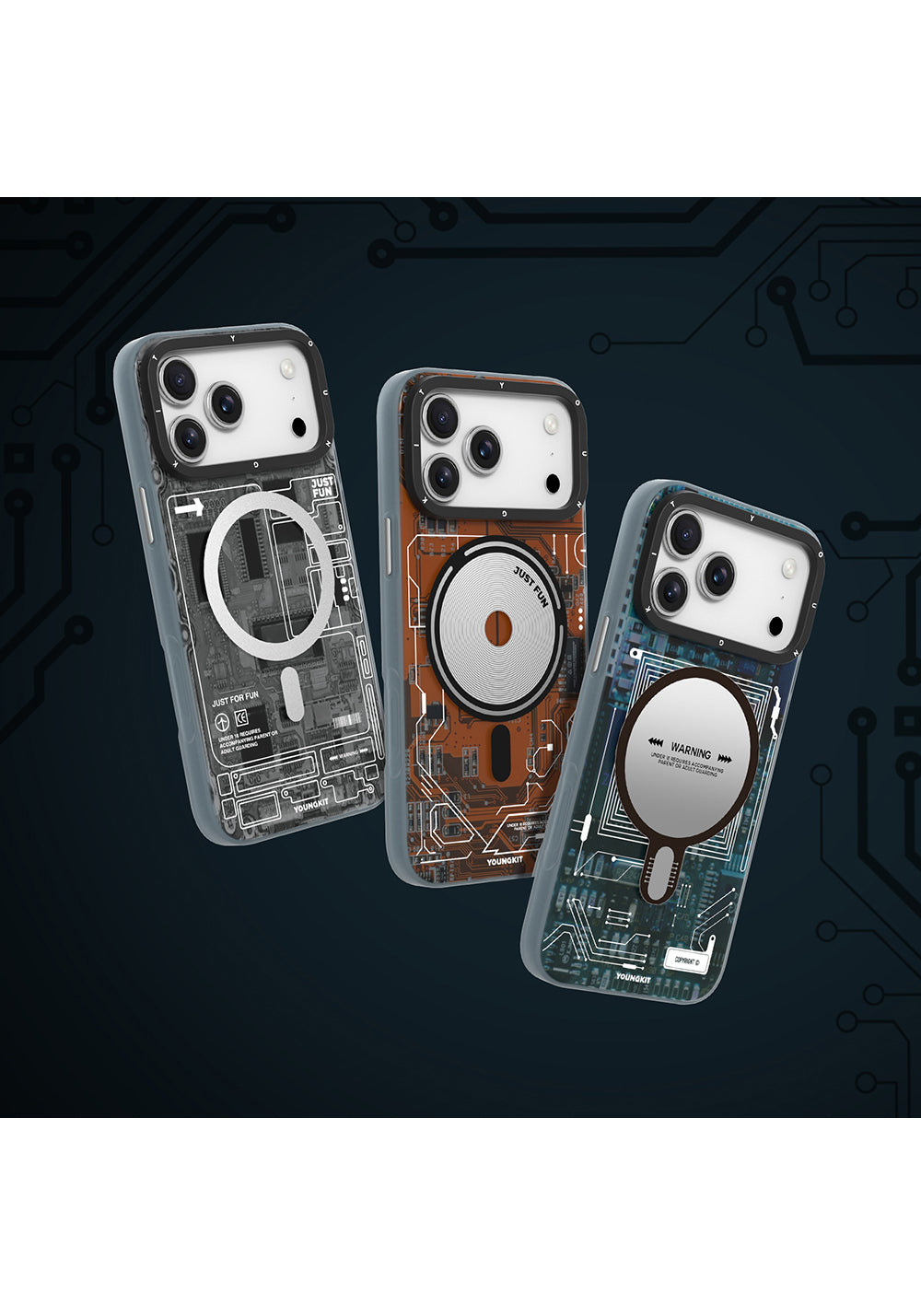 Apple iPhone 17 Pro Kılıf Manyetik Şarj Uyumlu Kamera Denetim Butonlu Youngkit Technology Serisi Kapak