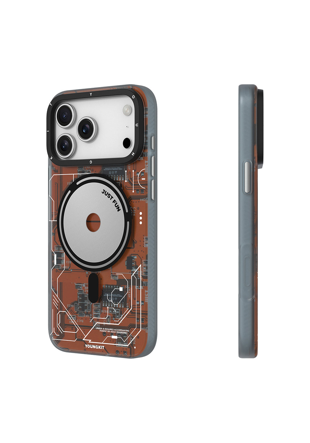 Apple iPhone 17 Pro Max Kılıf Manyetik Şarj Uyumlu Kamera Denetim Butonlu Youngkit Technology Serisi Kapak