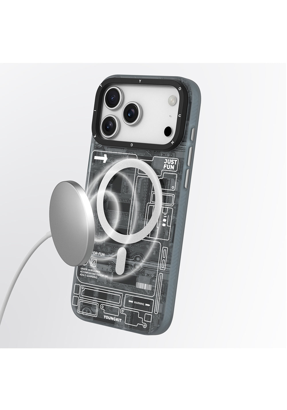 Apple iPhone 17 Pro Max Kılıf Manyetik Şarj Uyumlu Kamera Denetim Butonlu Youngkit Technology Serisi Kapak