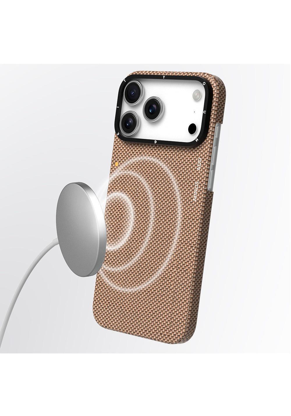 Apple iPhone 17 Pro Max Kılıf Manyetik Şarj Uyumlu Aramid Fiber Youngkit 1500D Extreme Wing Titanyum-Gold Serisi Kapak