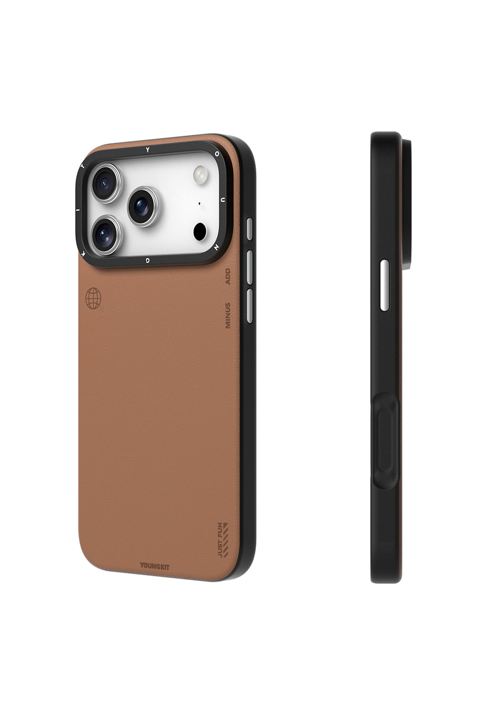 Apple iPhone 17 Pro Kılıf Manyetik Şarj Uyumlu Basit Mat Deri Desenli Youngkit Tech Fashion Serisi Kapak