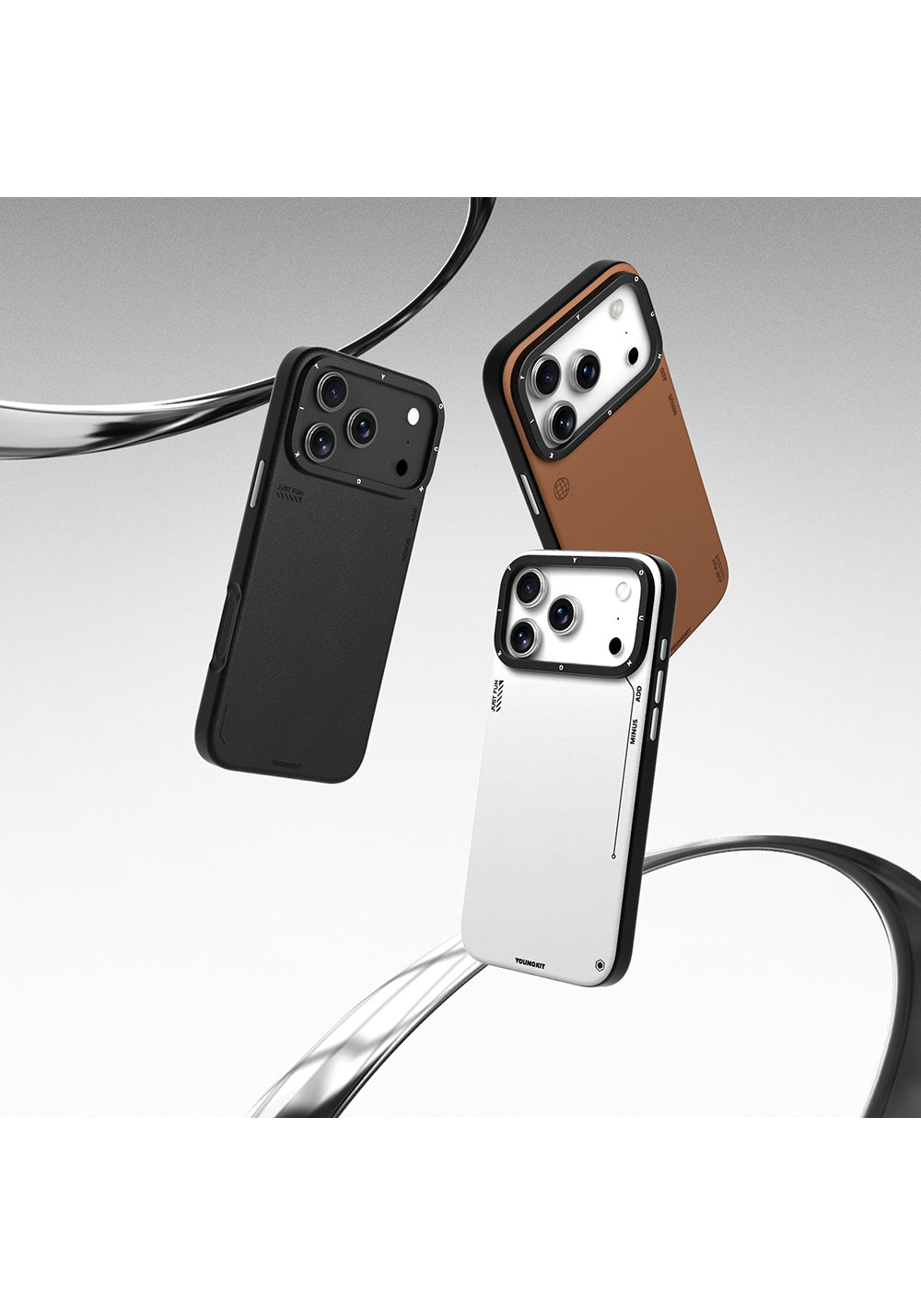 Apple iPhone 17 Pro Kılıf Manyetik Şarj Uyumlu Basit Mat Deri Desenli Youngkit Tech Fashion Serisi Kapak