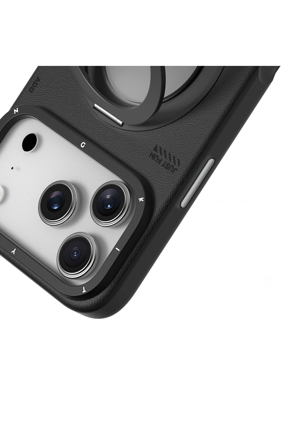 Apple iPhone 17 Pro Kılıf Manyetik Şarj Uyumlu 360 Derece Standlı Basit Mat Deri Desenli Youngkit Tech Leather Serisi Kapak